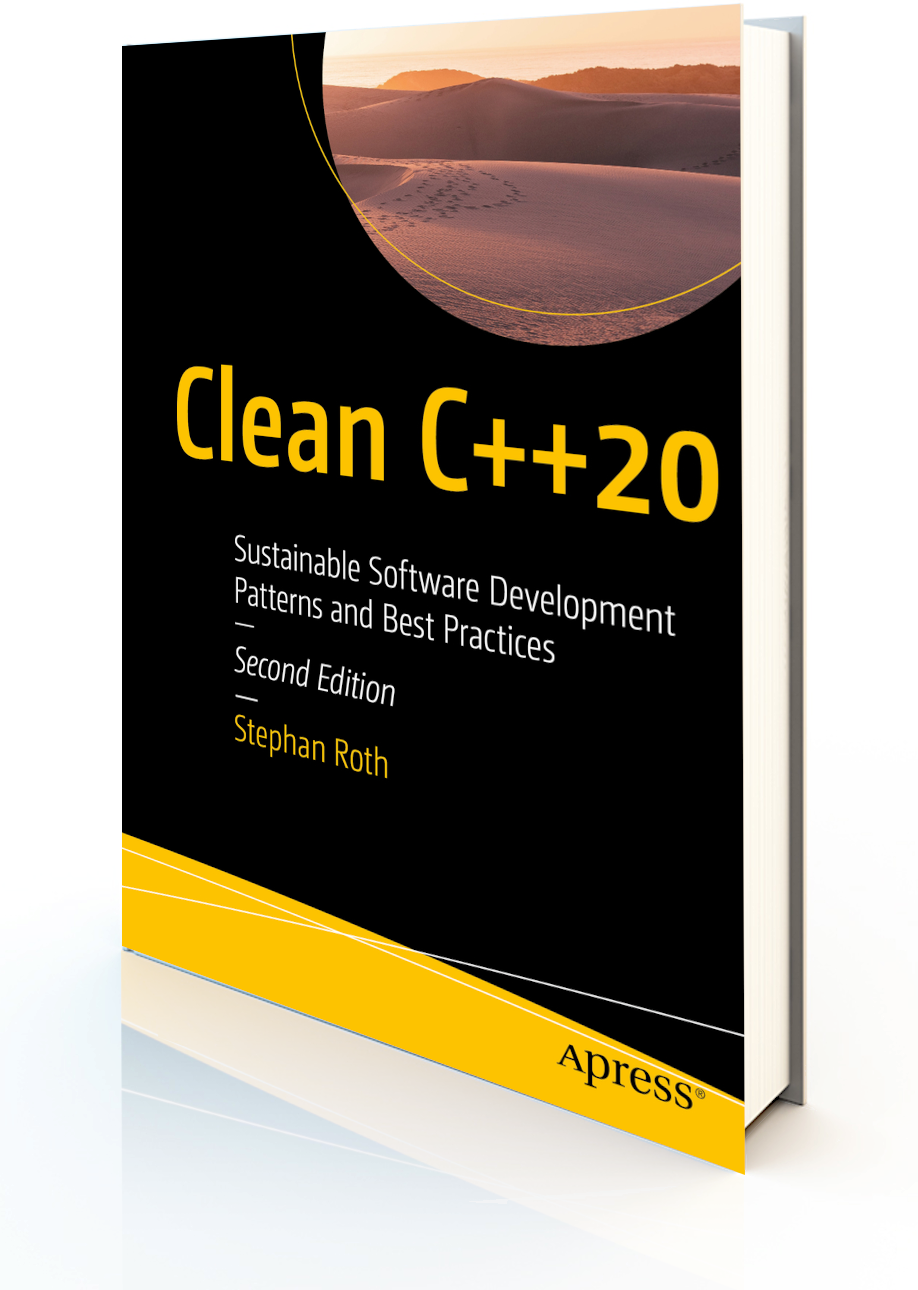 Clean C++ 20 3D book cover